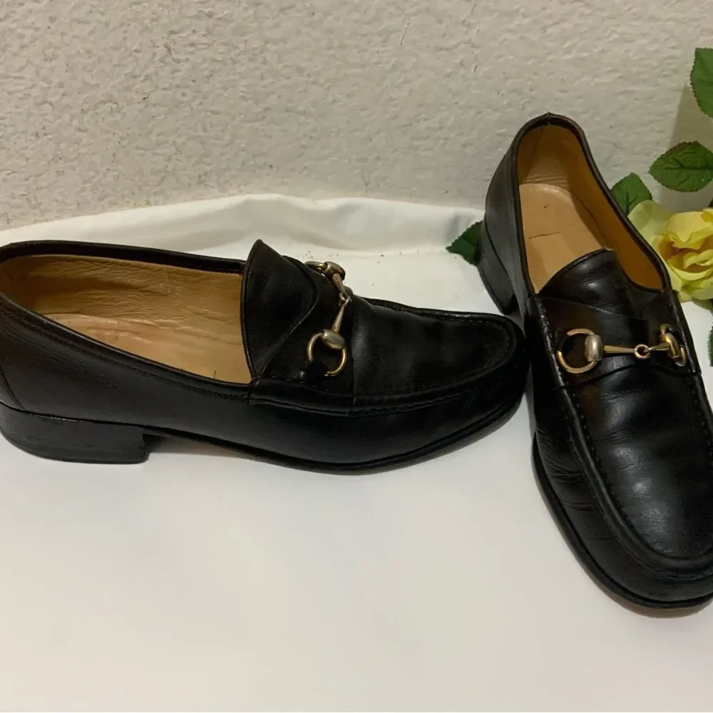 Vintage Gucci Classic Brown Leather Horsebit Loafers Men’s 43 1/2 S